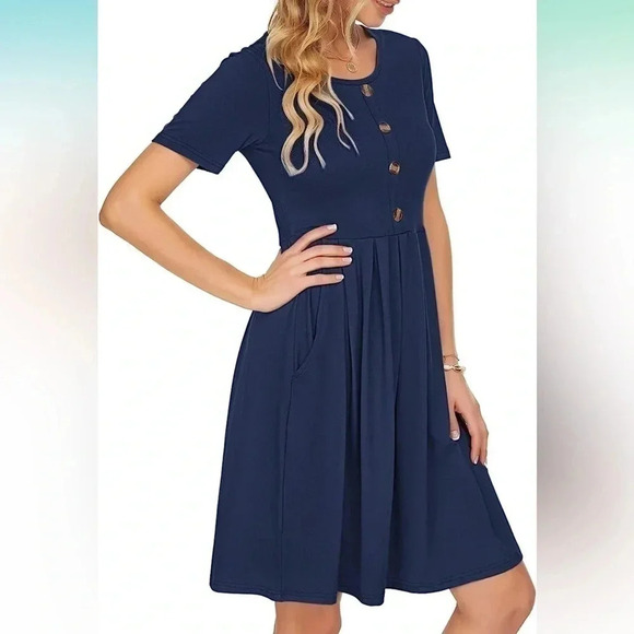 Casual Dress with Pockets Knee Length - Picture 4 of 5